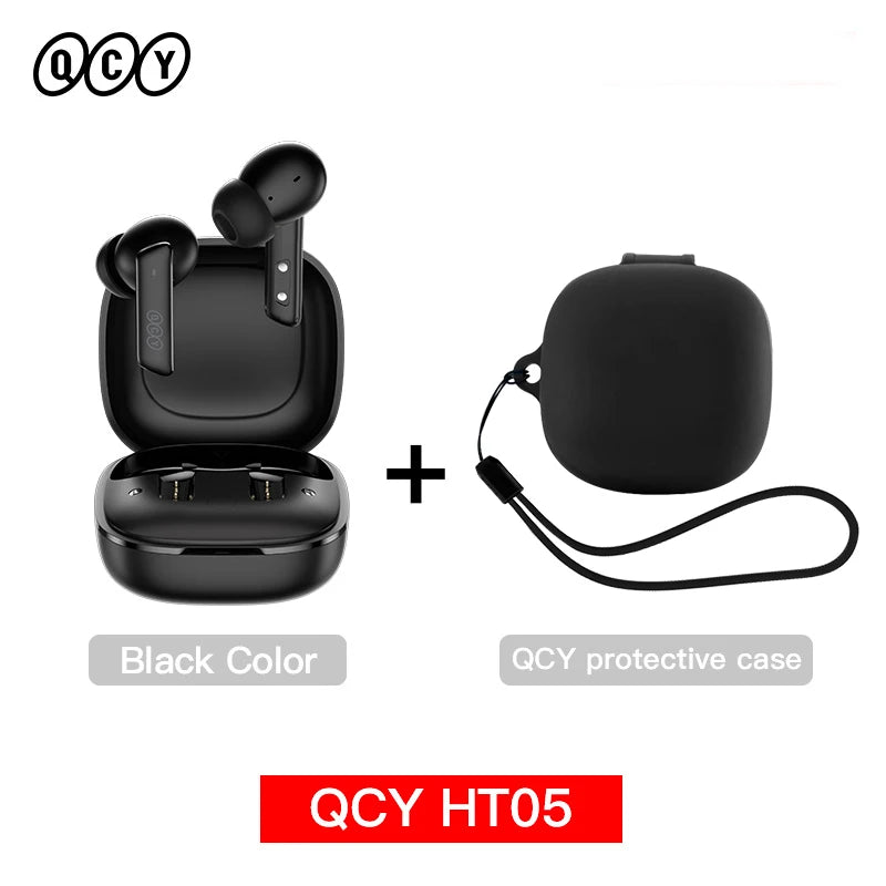 QCY HT05 ANC Wireless Earbuds - TWS Bluetooth 5.2 with 40dB Active Noise Cancellation and In-Ear Mics