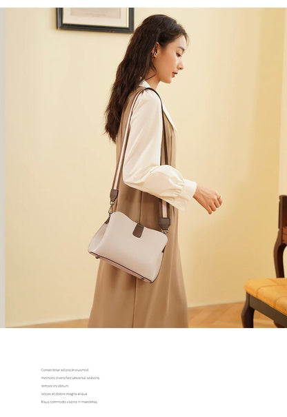 FOXER Genuine Leather Women's Shoulder Bag 2026 Casual Lager Tote Bag PVC Female Crossbody Purse