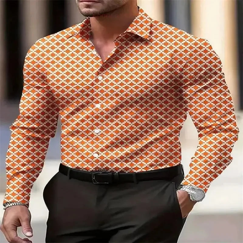 Men's Casual Long-Sleeved Plaid Shirts - ShopHub