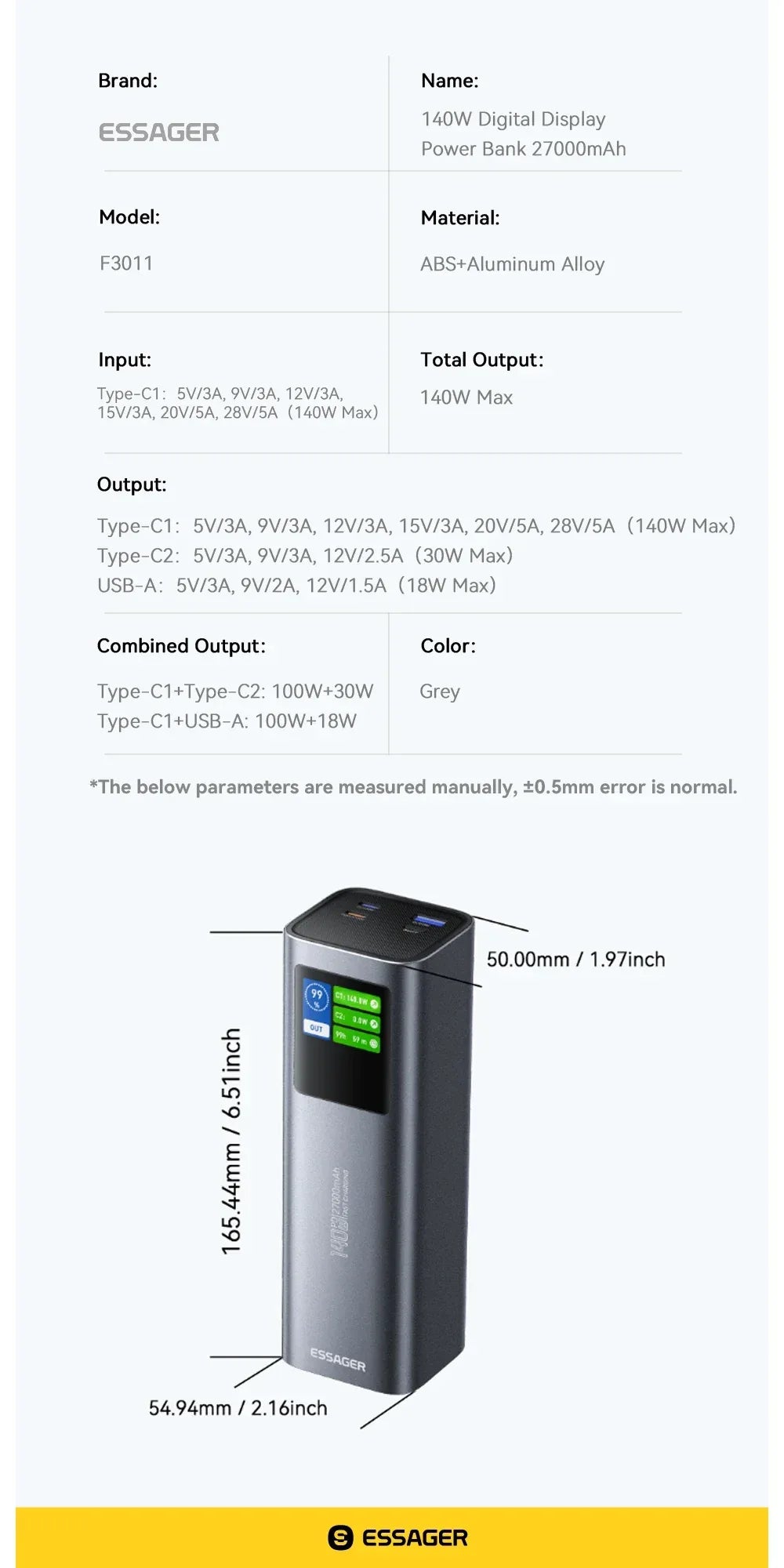 ESSAGER 140W Power Bank - ShopHub