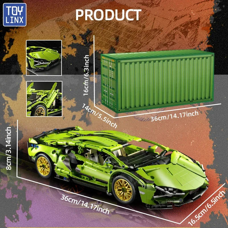 TOYLINX 1:14 Technical Building Blocks Car Racing Model - ShopHub