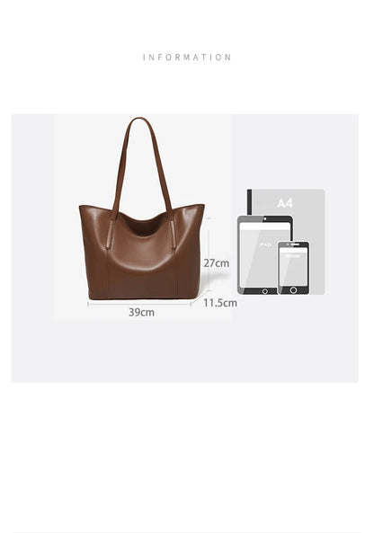 FOXER Lady's Shoulder Bag Split Leather Soft Fabric 2026 New Casual Large Capacity Women Tote Bag Commute Travel Bag All-match