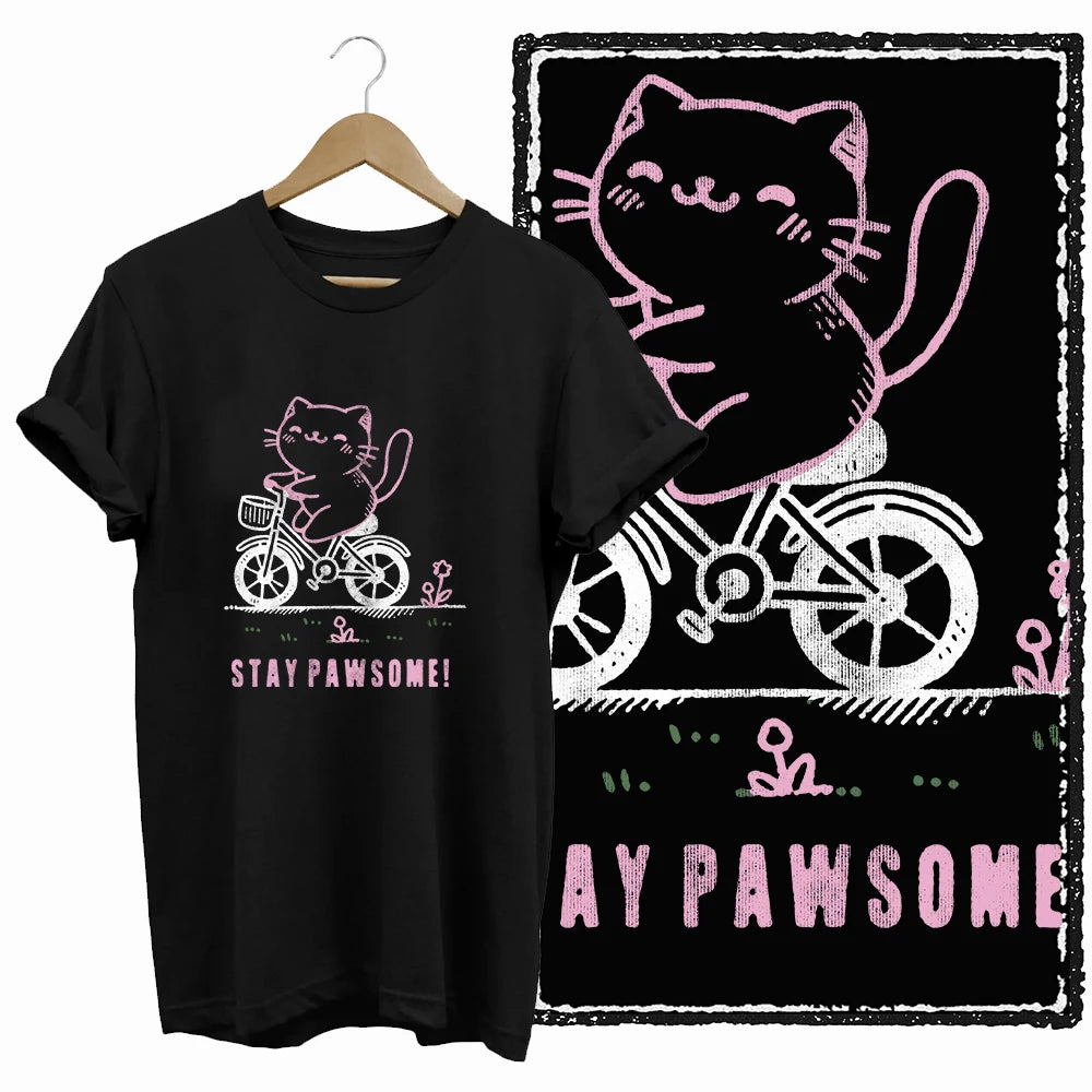 COOLMIND Cat Lover Graphic Cotton T-Shirt | Women's Relaxed Fit
