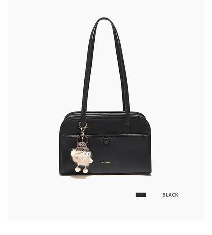 FOXER Female Shoulder Bag PU Leather Cross Body Bag 2026 New Fashion Messenger Bag Large Capacity Commute Daliy