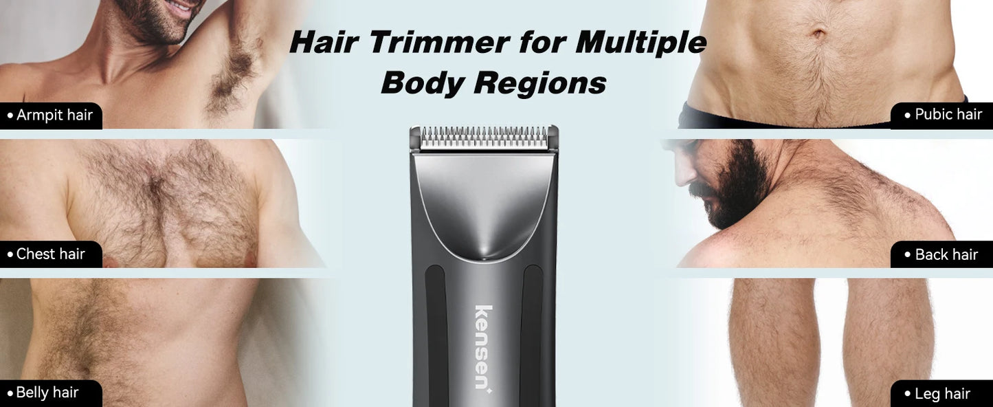 KENSEN S10 Electric Body Hair Trimmer for Men and Women – Versatile Grooming Clipper for Balls, Bikini, Groin, and Beard Removal
