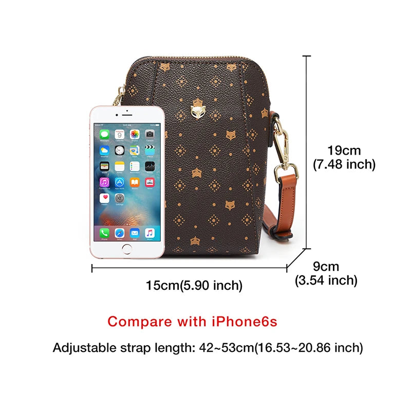 FOXER PVC Women's Cellphone Bag Fashion Signature Shoulder Bag 2026 New Lady Mini Crossbody Purse
