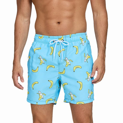 Men's Datifer Beach Shorts by ShopHub NZ, quick-dry swim trunks with athletic fit, ideal for surfing, swimming, and gym activities.