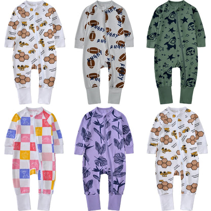Kids Tales Dreamscape Bamboo-Blend Printed Zip Romper