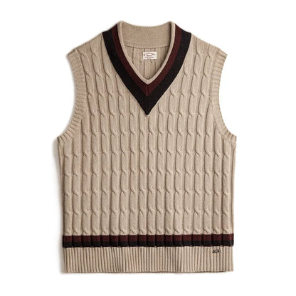 MADEN Ivy Colour-Block V-Neck Sweater Vest