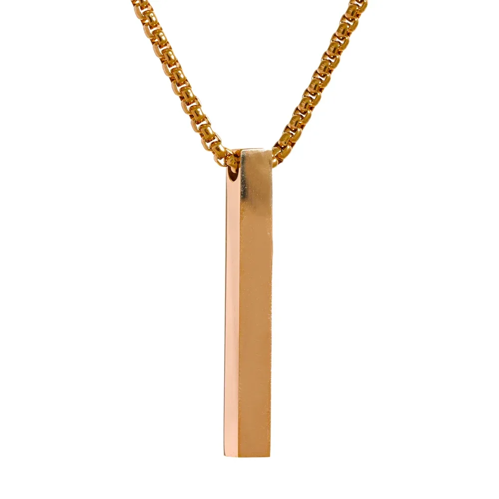 Stainless Steel Long Square Men's Pendant Necklace - ShopHub