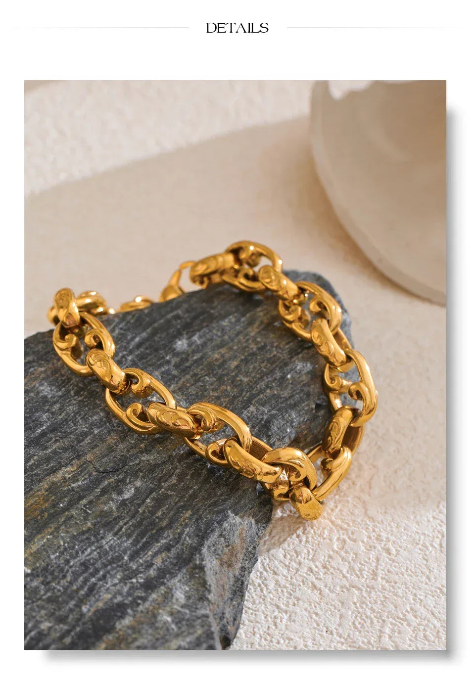 22cm Stainless Steel Cuban Chain Bracelet Bangle - ShopHub