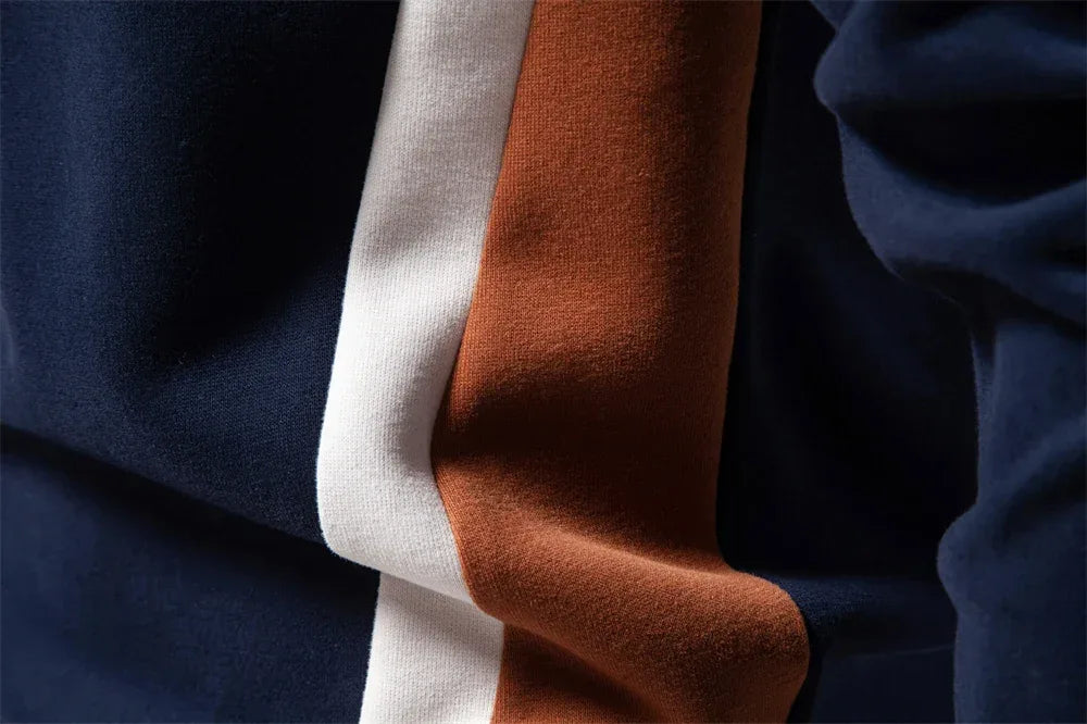 AIOPESON Patchwork Cotton-Blend Crew Neck Sweatshirts - ShopHub