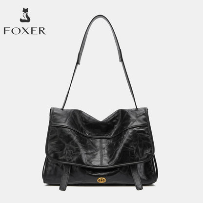FOXER Wrinkled Genuine Leather Women's Crossbody Bag