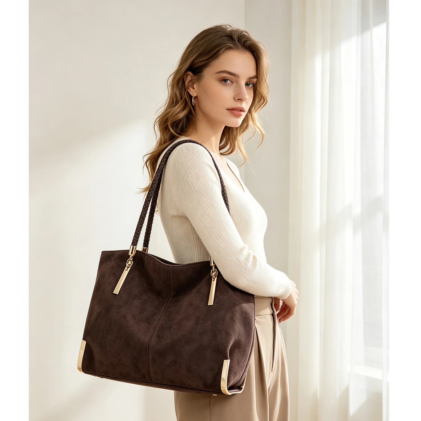 FOXER Vintage Suede Shoulder Bag