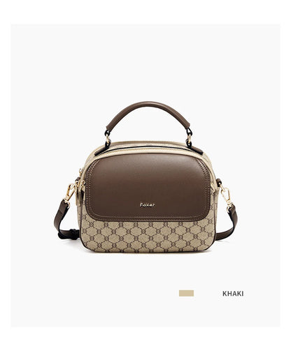 FOXER Lady's Shoulder Bag PVC Leather Casual Handbag Vintage Female Crossbody Bag Fashion Commute Boston Bag