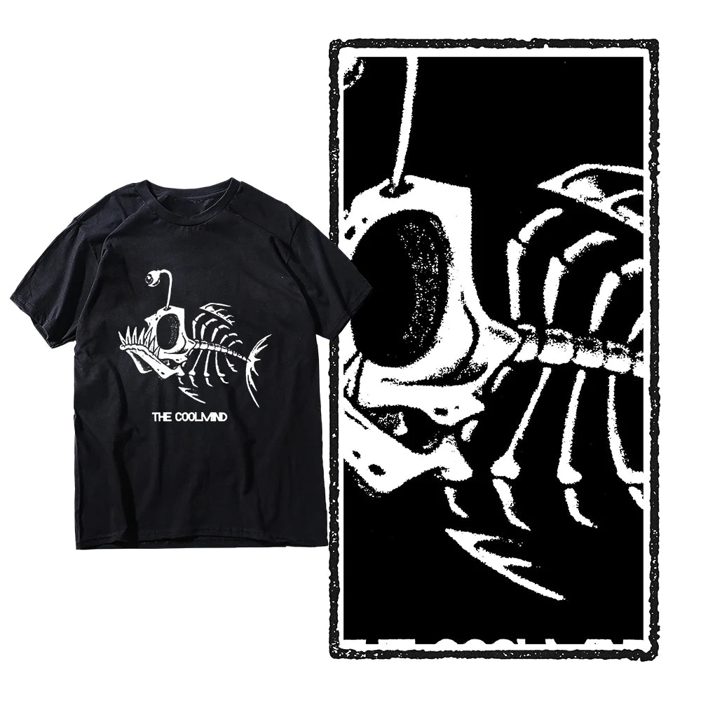 Bonefish Skull Deep Sea Fish Skeleton Funny Fisherman men T-Shirt Cotton O-Neck Short Sleeve Men T Shirt Oversize Streetwear