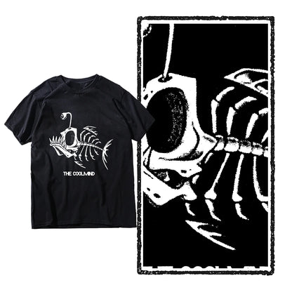 Bonefish Skull Deep Sea Fish Skeleton Funny Fisherman men T-Shirt Cotton O-Neck Short Sleeve Men T Shirt Oversize Streetwear