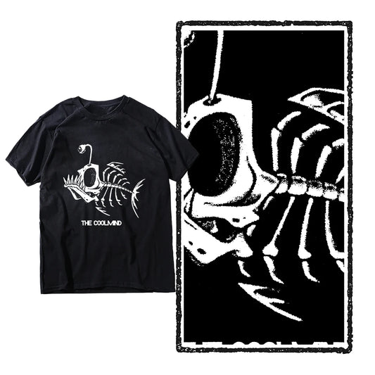Bonefish Skull Deep Sea Fish Skeleton Funny Fisherman men T-Shirt Cotton O-Neck Short Sleeve Men T Shirt Oversize Streetwear