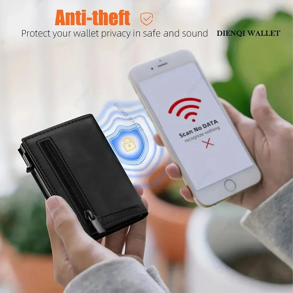 Rfid Credit Card Holder Mens Wallet Luxury Brand Bank Cardholder Cass Carbon Fiber Minimalist Walet Purse Smart Wallets for Men