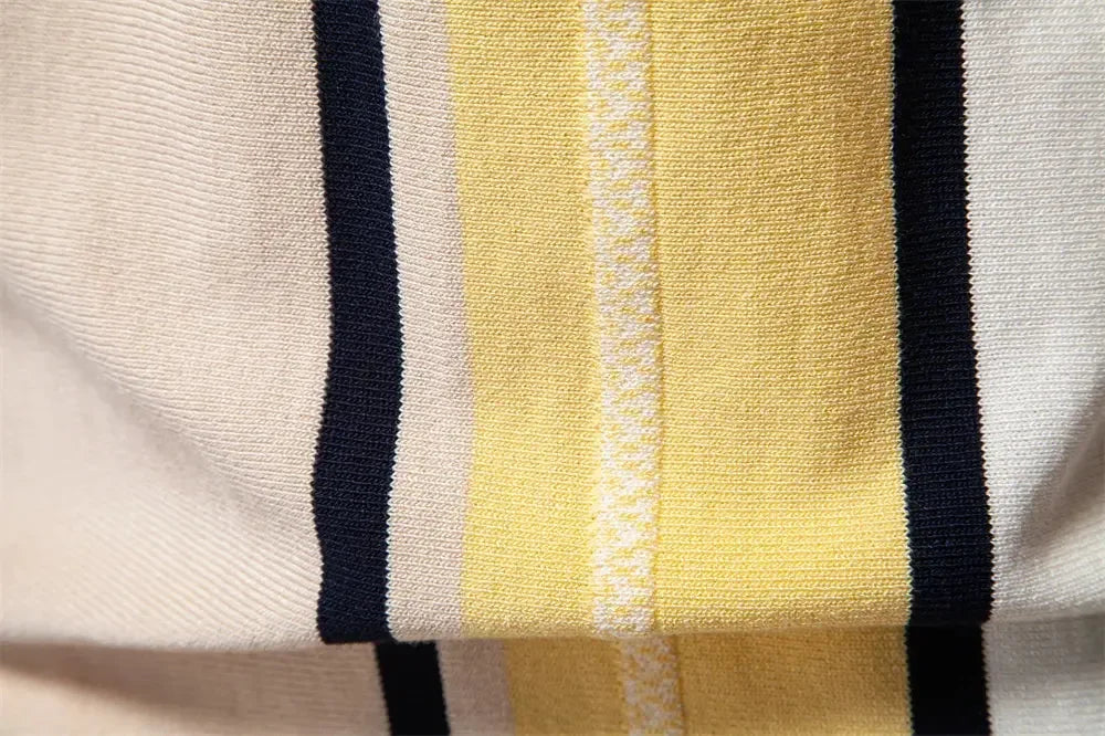 AIOPSON Men's Breathable Striped Polo Shirts - ShopHub