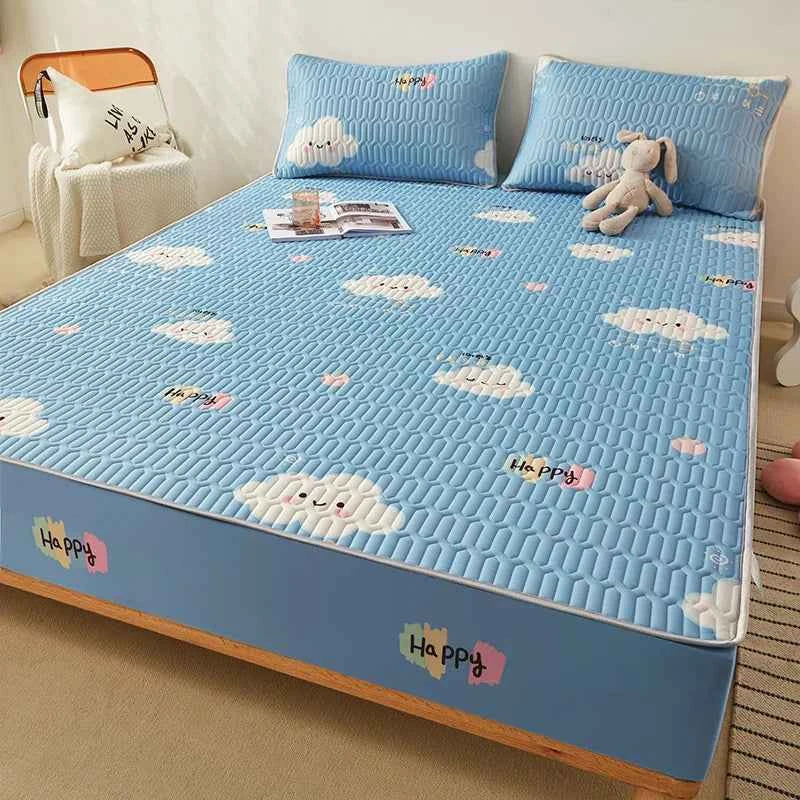 Cooling summer bed mattress pad and pillowcase set by ShopHub NZ, designed for comfortable, breathable sleep.
