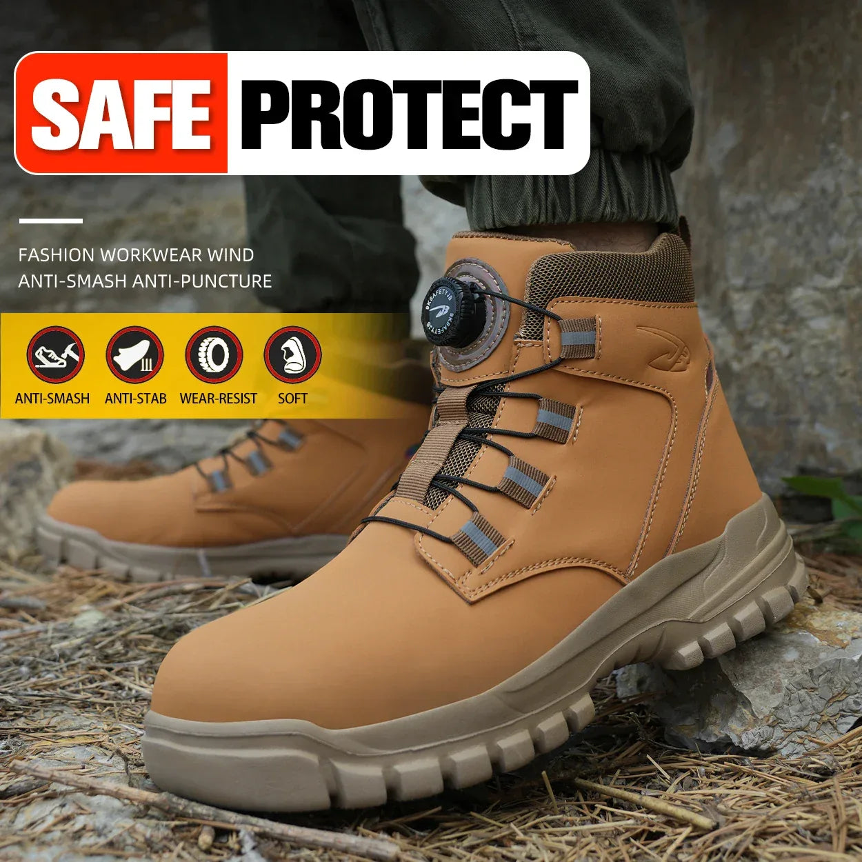 Kankeirr Men's Steel Toe Safety Boots - ShopHub