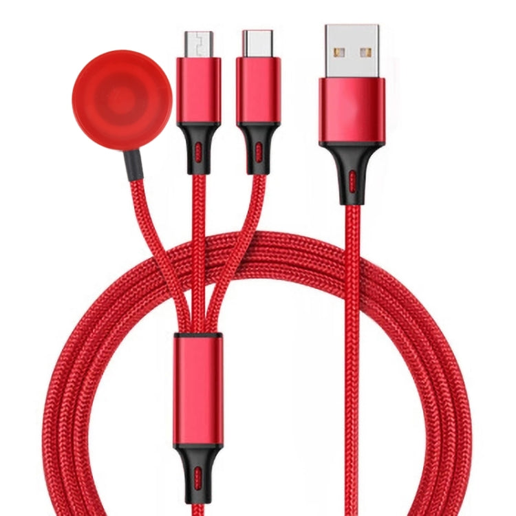 For iPhone / Apple Watch 3 In 1 8 Pin + Type-C / USB-C + Magnetic Charging Base Multi-function Charging Cable, Length: 1m