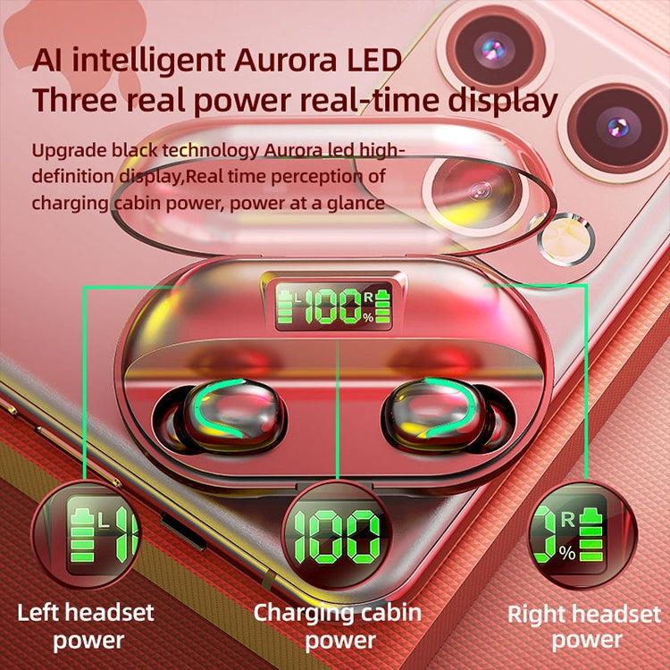 T2 Bluetooth 5.0 TWS Touch Digital Display True Wireless Bluetooth Earphone with Charging Box