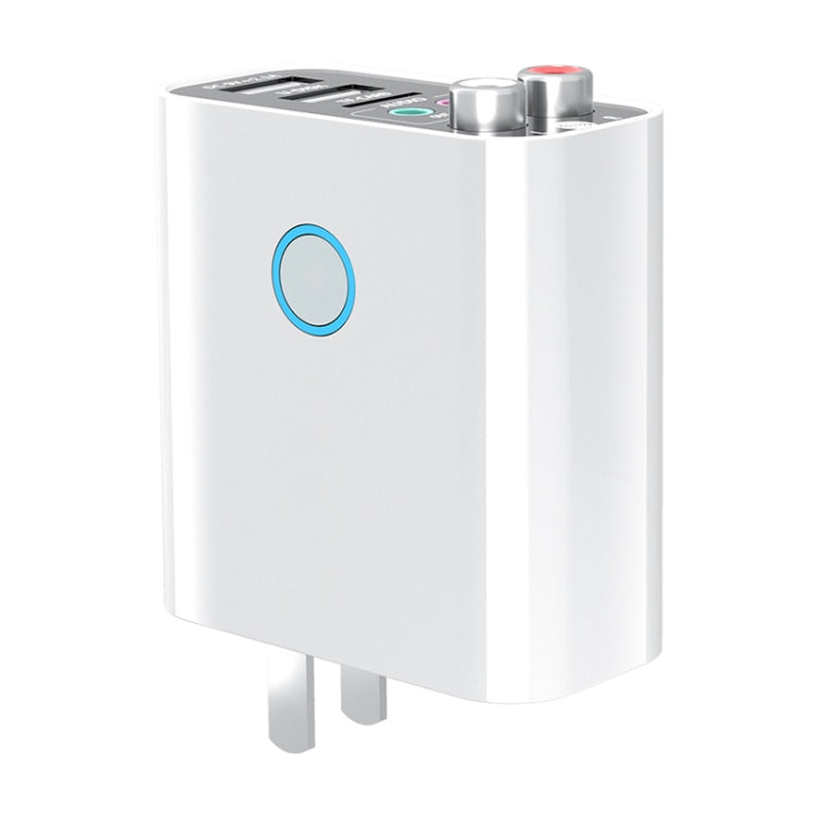 K16 2 in 1 3.5mm AUX + RAC Dual Output Plug-in Bluetooth 5.0 Audio Transmitter Receiver with Remote Control, CN Plug