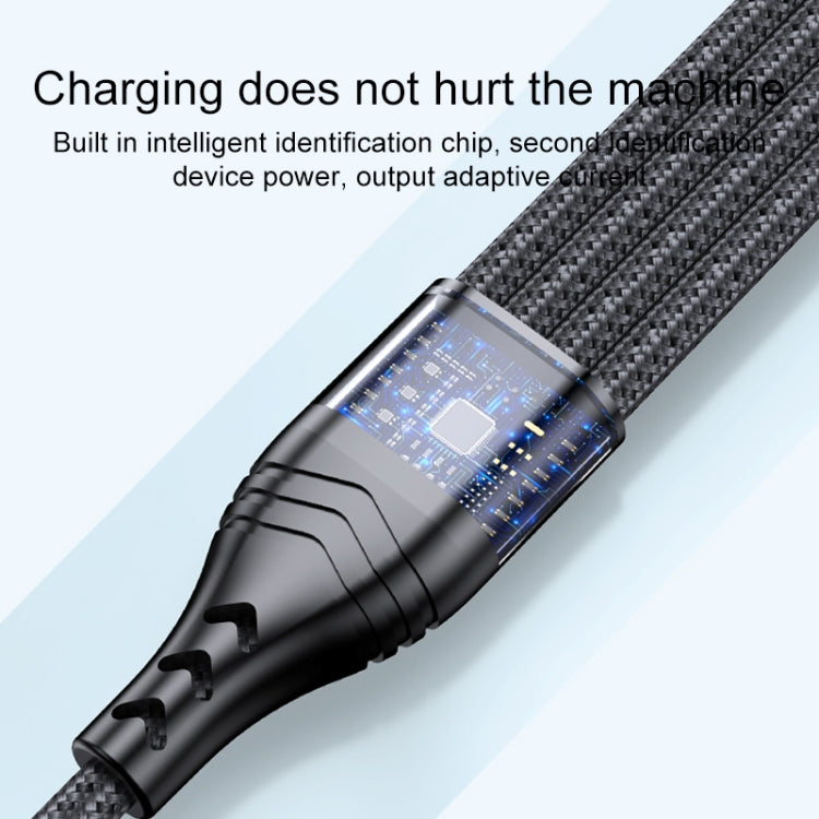 4 in 1 66W 6A USB to 8 Pin + Micro USB + Dual USB-C / Type-C Fast Charging Data Cable, Cable Length: 2m