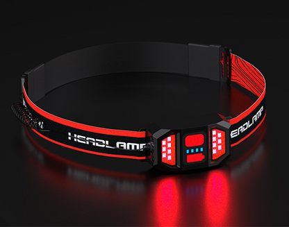 230°Wide-Angle Headlamp Flashlight with Red Taillight 3 Light Modes Lightweight dealonline.co.nz