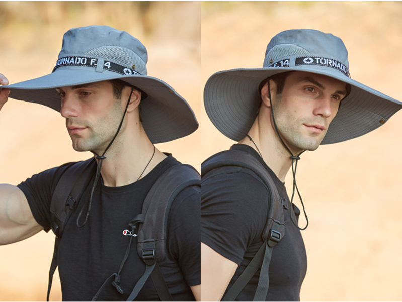 92050-GREY Sun HatS Wide Brim Bucket Outdoor Fishing Hiking Cap UV Protection dealonline.co.nz