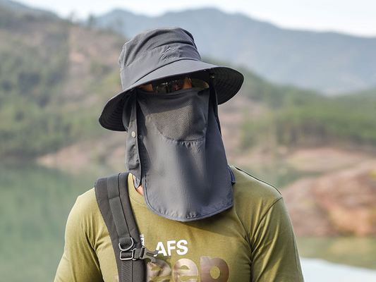 9073GREY Sun HatS Wide Brim Bucket Outdoor Fishing Hiking Cap UV Protection dealonline.co.nz