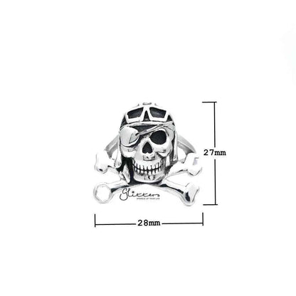 Men's Stainless Steel Skull with Bone Casting Rings