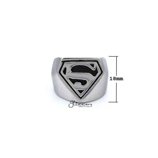 Stainless Steel Glossy Superman Casting Men's Rings