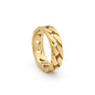 Stainless Steel Cuban Curb Chain Link Ring - Gold