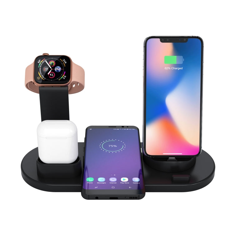 HQ-UD15 Rotatable Wireless Charging Base with Stand for Phones / iWatches / AirPods (Silver)