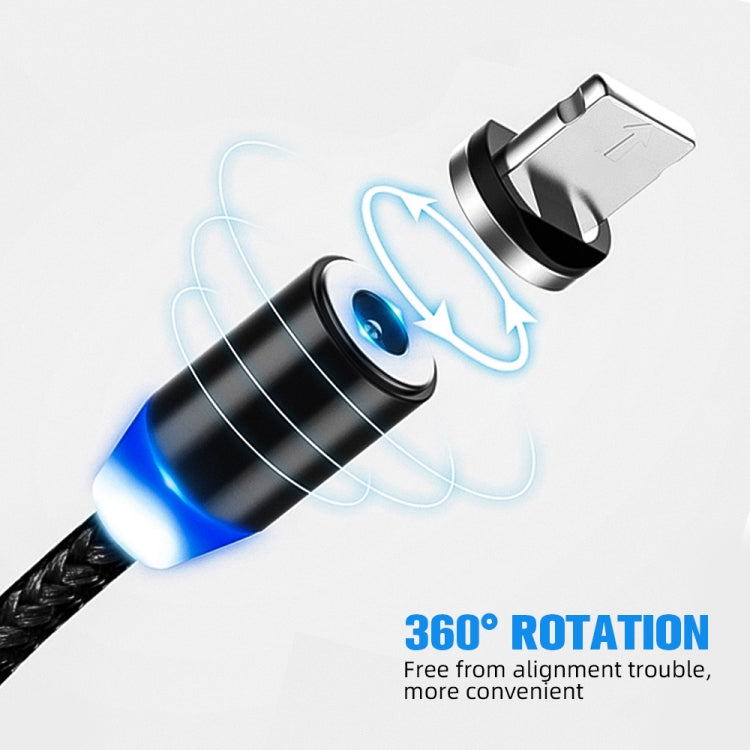 USB to 8 Pin Magnetic Metal Connector Nylon Two-color Braided Magnetic Data Cable, Cable Length: 1m