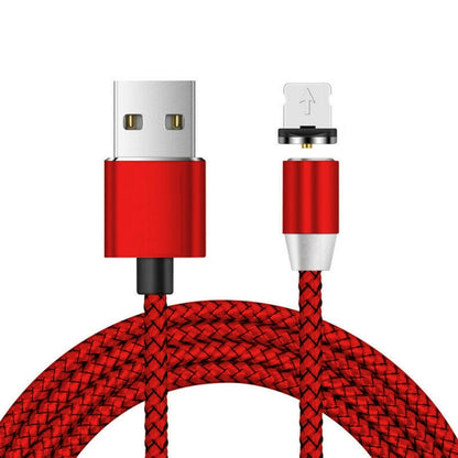 USB to 8 Pin Magnetic Metal Connector Nylon Two-color Braided Magnetic Charging Cable, Cable Length: 1m, 8 Pin