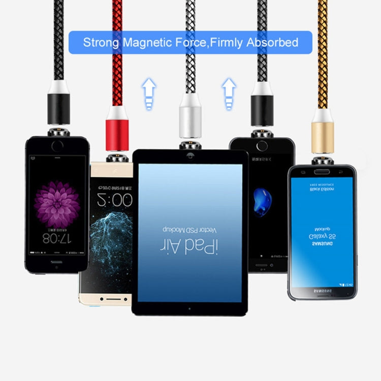 USB to 8 Pin Magnetic Metal Connector Nylon Two-color Braided Magnetic Charging Cable, Cable Length: 1m, 8 Pin