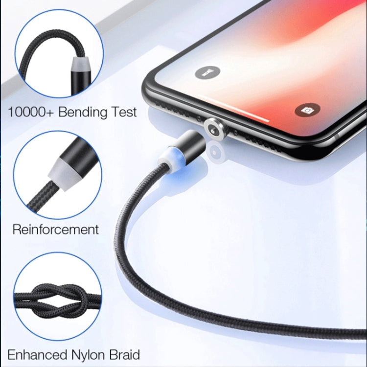 USB to 8 Pin Magnetic Metal Connector Nylon Two-color Braided Magnetic Charging Cable, Cable Length: 1m, 8 Pin