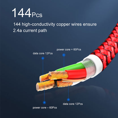 USB to 8 Pin Magnetic Metal Connector Nylon Two-color Braided Magnetic Charging Cable, Cable Length: 1m, 8 Pin