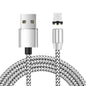 USB to 8 Pin Magnetic Metal Connector Nylon Two-color Braided Magnetic Charging Cable, Cable Length: 1m, 8 Pin