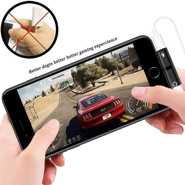 Zs-18182 2 PCS 2 in 1 8 Pin Male to 8 Pin Charging + 8 Pin Audio Female Connector Earphone Adapter, Supports Call & Volume Control, Compatible with IOS 13 System