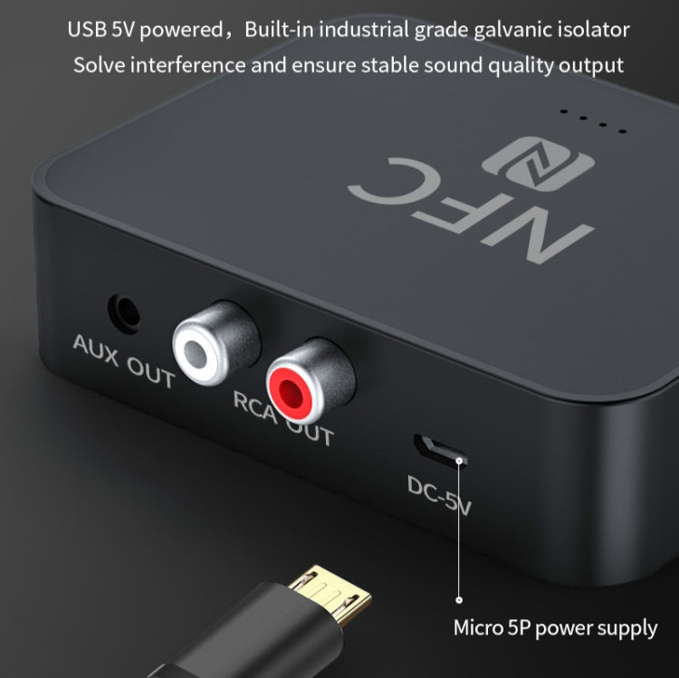 R6 NFC Bluetooth 5.0 Desktop Music Receiver Bluetooth Receiver, Support TF Card