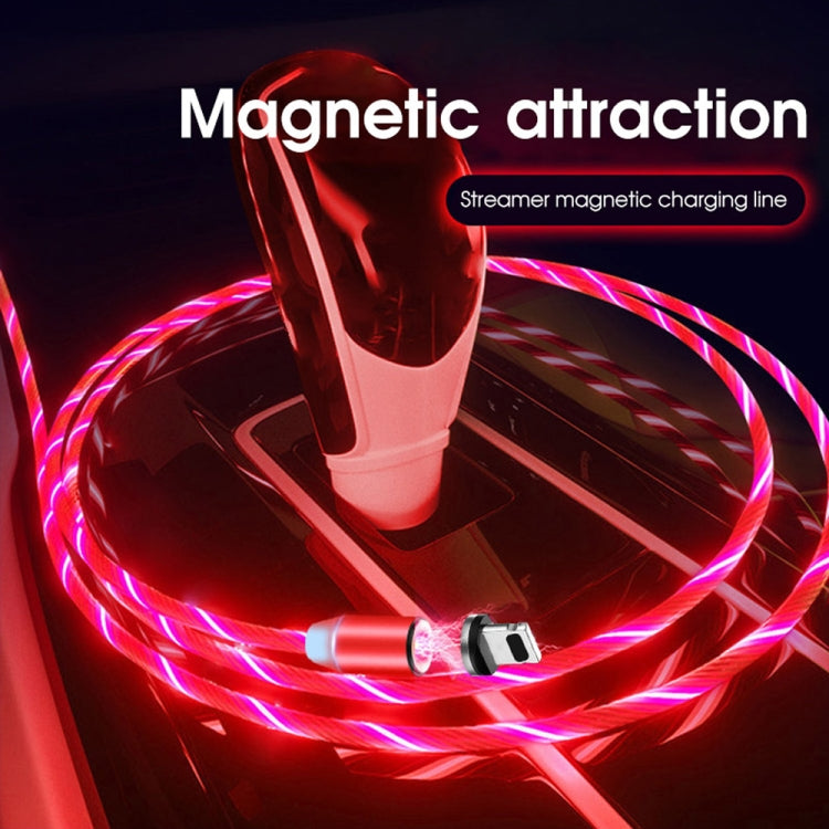 USB to 8 Pin Magnetic Suction Colorful Streamer Mobile Phone Charging  Cable, Length: 1m