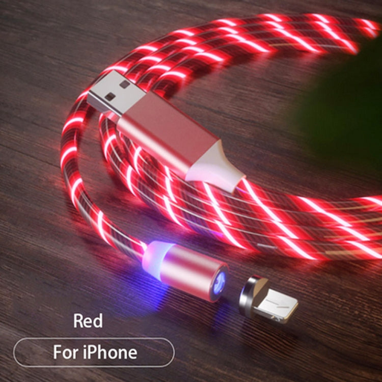 USB to 8 Pin Magnetic Suction Colorful Streamer Mobile Phone Charging  Cable, Length: 1m