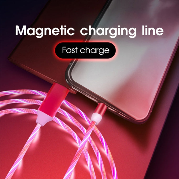 USB to 8 Pin Magnetic Suction Colorful Streamer Mobile Phone Charging  Cable, Length: 1m