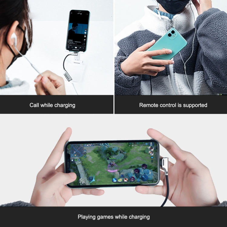 ENKAY ENK-AT103 8 Pin to 3.5mm Audio ＆ 8 Pin Charging Interfaces Converter Zinc Alloy Adapter