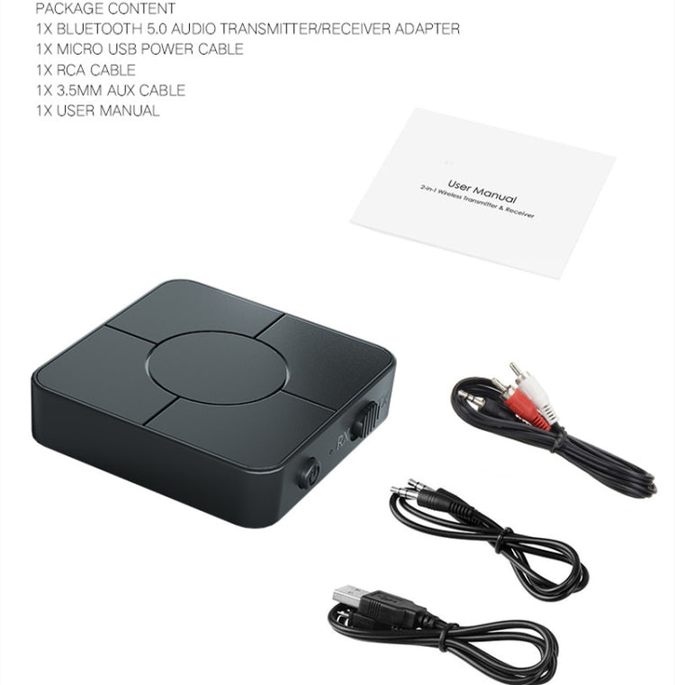 KN326 Bluetooth Audio receiver transmitter 5.0 two-in-one Bluetooth adapter for hands-free calls